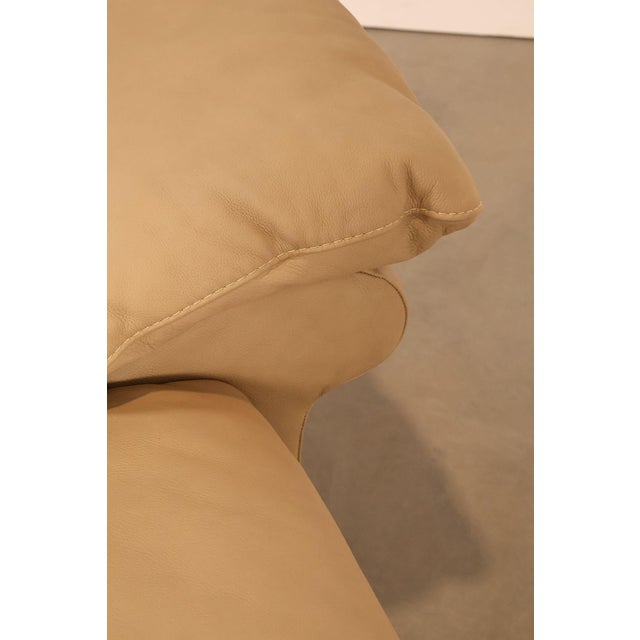 Tan Italian Made Leather Sectional Sofa With Chaise For Sale - Image 8 of 18