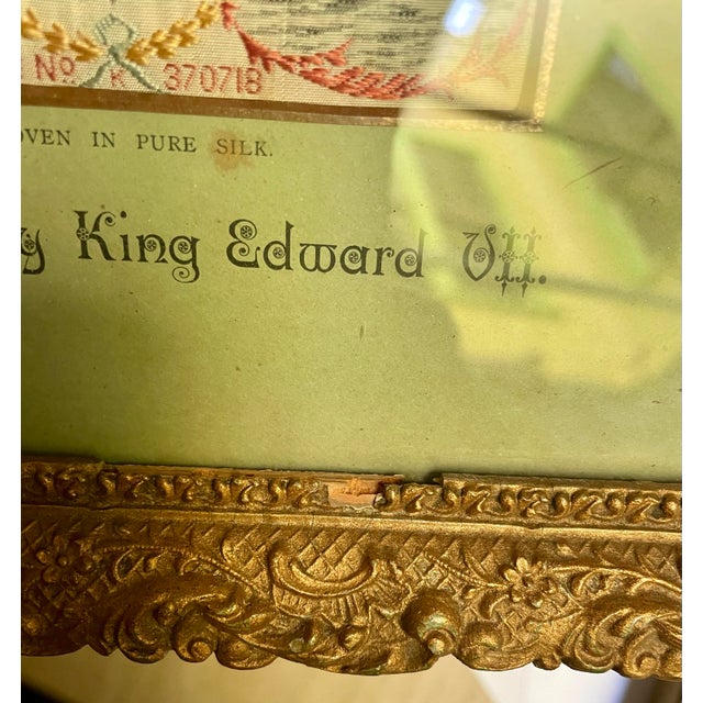 Early 20th Century Framed Pure Woven Silk Stevengraph of King Edward VII & Queen Alexandra - a Pair For Sale - Image 6 of 7