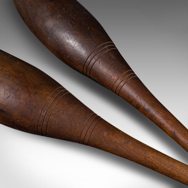 1920's Pair of Antique Exercise Clubs For Sale - Image 6 of 7