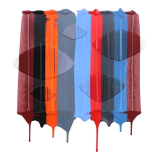 Fils I Colors DCCI - Colorful Abstract Contemporary Art on Paper Original Artwork by Raul De La Torre For Sale