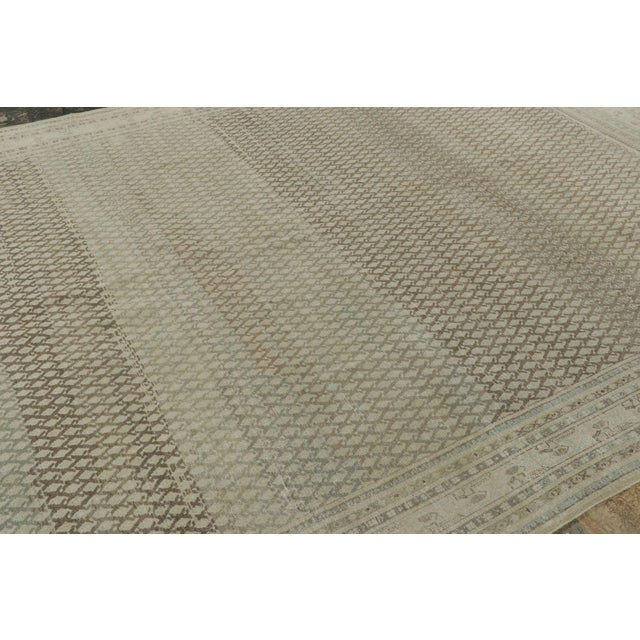 Rug & Kilim Antique Distressed Saraband Rug With Paisley Grid in Green Hues - Rug & Kilim For Sale - Image 4 of 7