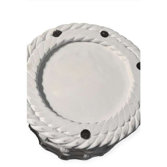 1960s Hollywood Regency Ceramic Basketweave Umbrella / Cane Stand For Sale - Image 4 of 5