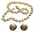 MCM Jewley Marriage Earrings Marked Lisner & Necklace Lisner Style With Satin Etched Directly Into the Gold-Tone Metal For Sale