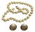 Mid 20th Century Earrings Marked Lisner & Necklace Lisner Style With Satin Etched Directly Into the Gold-Tone Metal For Sale