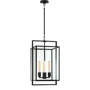 Ian K. Fowler for Visual Comfort Signature Halle Small Lantern in Aged Iron with Clear Glass