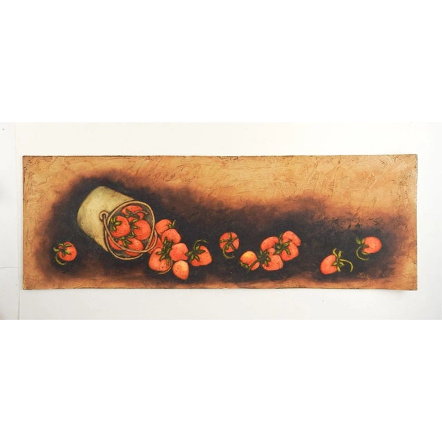 1970s Rustic Strawberries Still Life Painting For Sale - Image 4 of 5