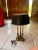 Hollywood Regency Vintage Stiffel Brass Bouillotte Table Lamp, Three-Light, Adjustable Black Tôle Shade For Sale - Image 3 of 10