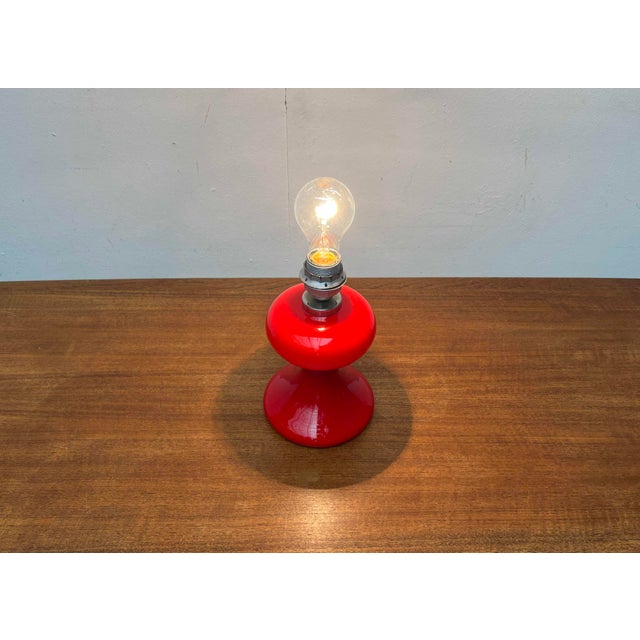 Mid-Century Modern Red Version ML1 Glass Table Lamp by Ingo Maurer for M-Design, Germany, 1960s For Sale - Image 12 of 16