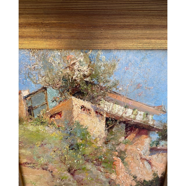 19th Century French Painting of Cliff Side House For Sale In Orlando - Image 6 of 12