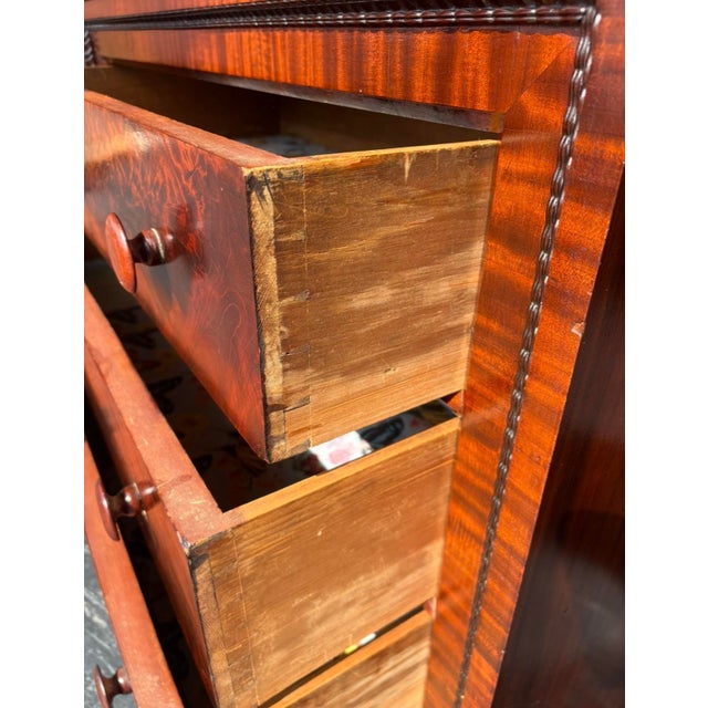 Antique 19th Century Flame Mahogany Marble-Topped Chest For Sale - Image 10 of 16