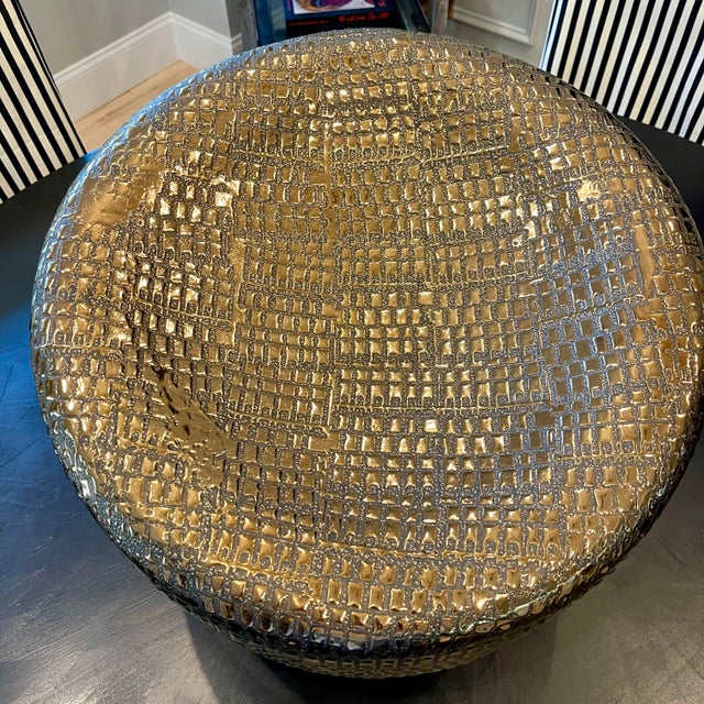 1980s 1980s Modern Ceramic Textured Stools, a Pair For Sale - Image 5 of 11