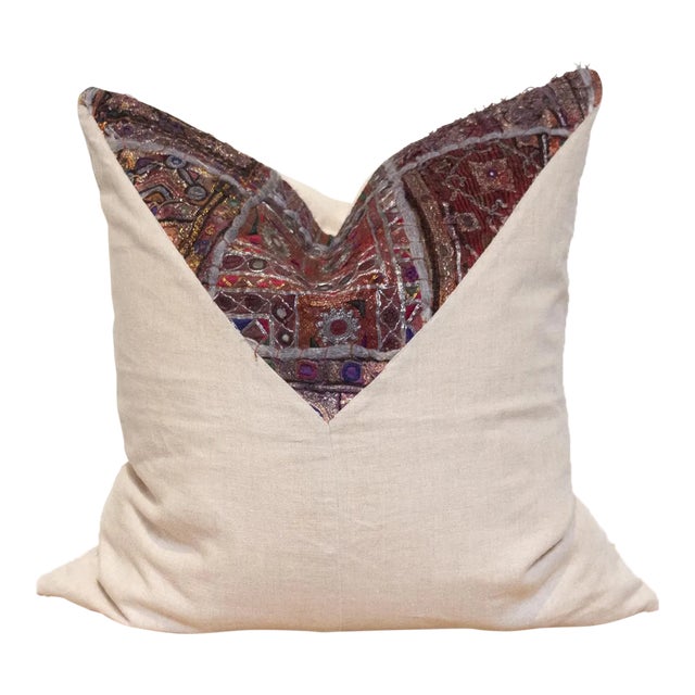 Aboli Antique Tapestry Linen Pillow For Sale