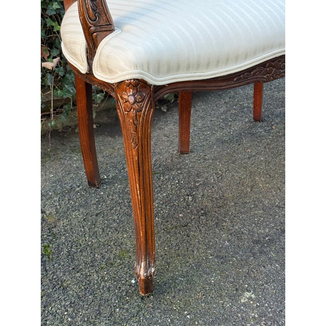 Textile Late 20th Century French Louis XV Fauteuil Armchairs - A Pair For Sale - Image 7 of 12