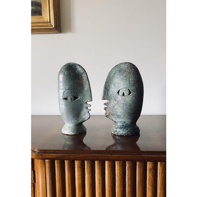 1980s Loul Combres, Les Bisous, 1987, Terracotta, Set of 2 For Sale - Image 5 of 18