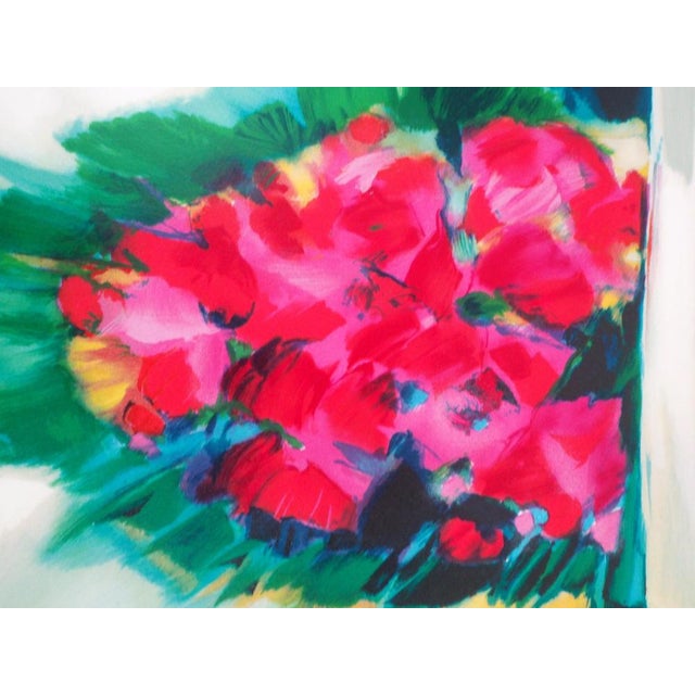 Claude Hemeret, Bouquet rose, Lithograph For Sale - Image 4 of 7