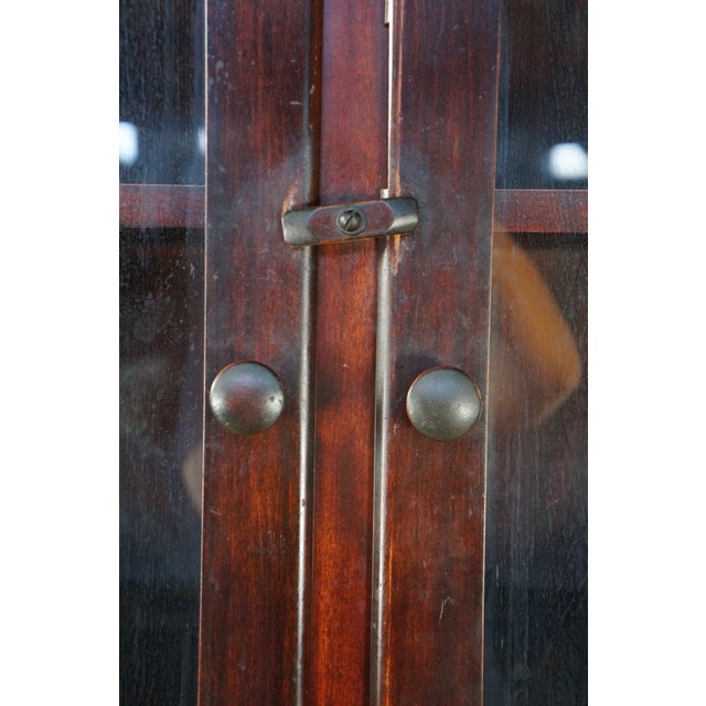Mid Century Mahogany Stepback China Display Cabinet Hutch Bookcase 68" For Sale - Image 11 of 18