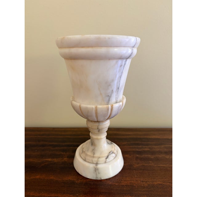 Late 19th Century Antique Marble Urn Vase With Soft Gray Veining For Sale - Image 5 of 7