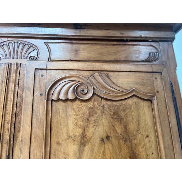 Brown Louis XV Style Wardrobe in Walnut, 18th Century For Sale - Image 8 of 15