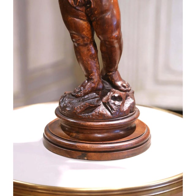 Mid-19th Century Italian Carved Walnut Cherub Compote or Tazza For Sale - Image 4 of 11