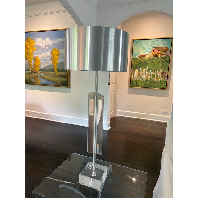 Mid-Century Modern 1980s Van Teal Lucite Lamp Signed For Sale - Image 3 of 10