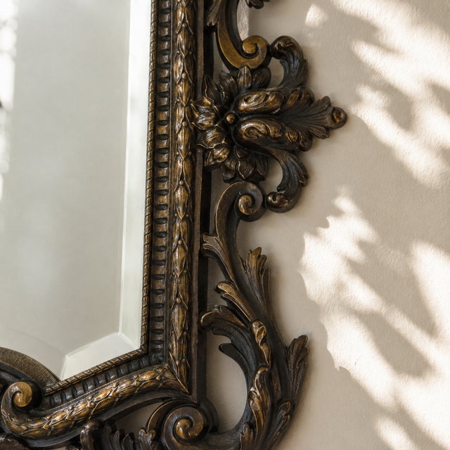 Beveled Bronze Mirror Dating from the Second Empire, Louis Xv Style For Sale - Image 4 of 12