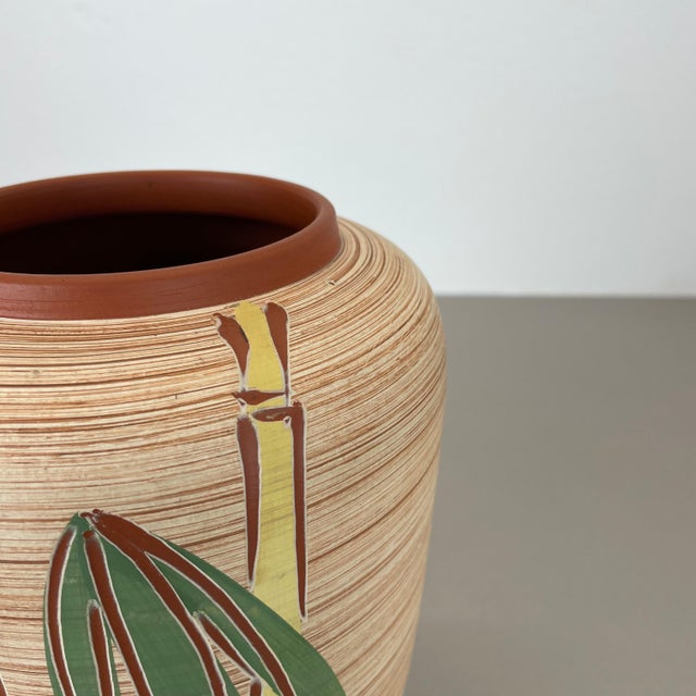 Ceramic Colorful Abstract Bamboo Ceramic Pottery Vase from Eiwa Ceramics, Germany, 1960s For Sale - Image 7 of 18