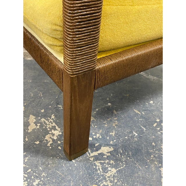 Modernist Club Chairs in Rush and Brass - Set of 2 For Sale - Image 10 of 12