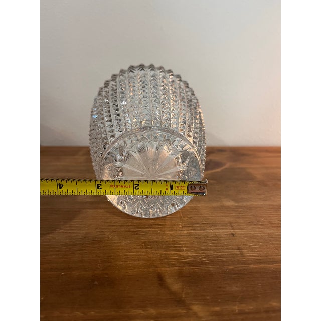 Vintage Cut Crystal Cocktail Ice Bucket With Chrome Swing Handle For Sale - Image 12 of 13