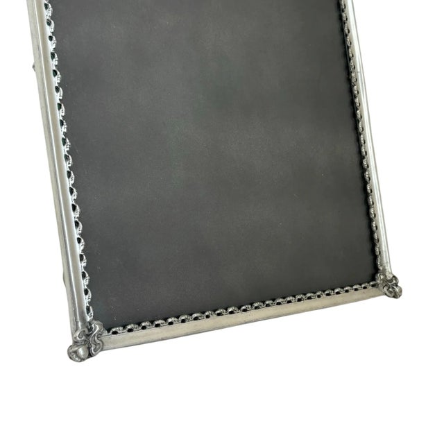 Mid 20th Century Mid 20th Century Large Ornate Victorian Style English Sterling Silver Picture Frame For Sale - Image 5 of 9