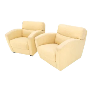 Pair of Vintage Roche Bobois Club Lounge Arm Chairs Mid Century Modern