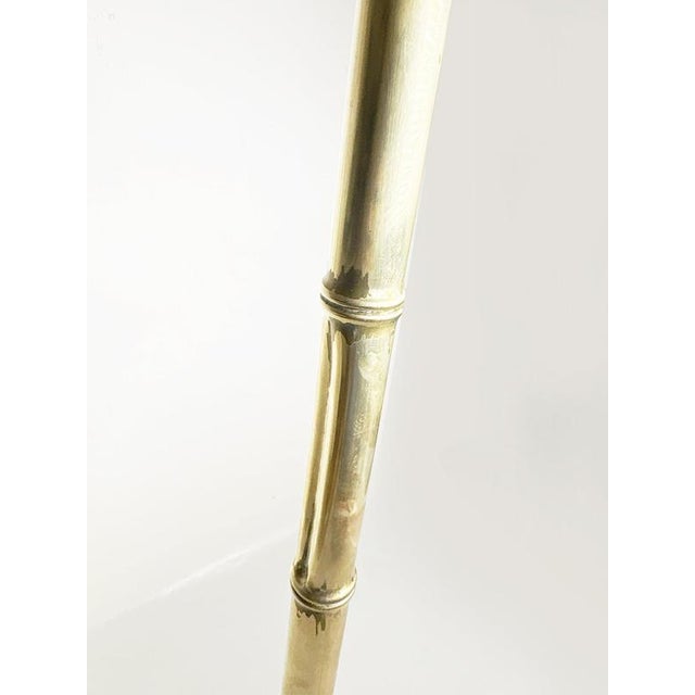 Large Brass and Rattan Candleholder in the style of Gae Aulenti, France, 1970s For Sale - Image 11 of 12