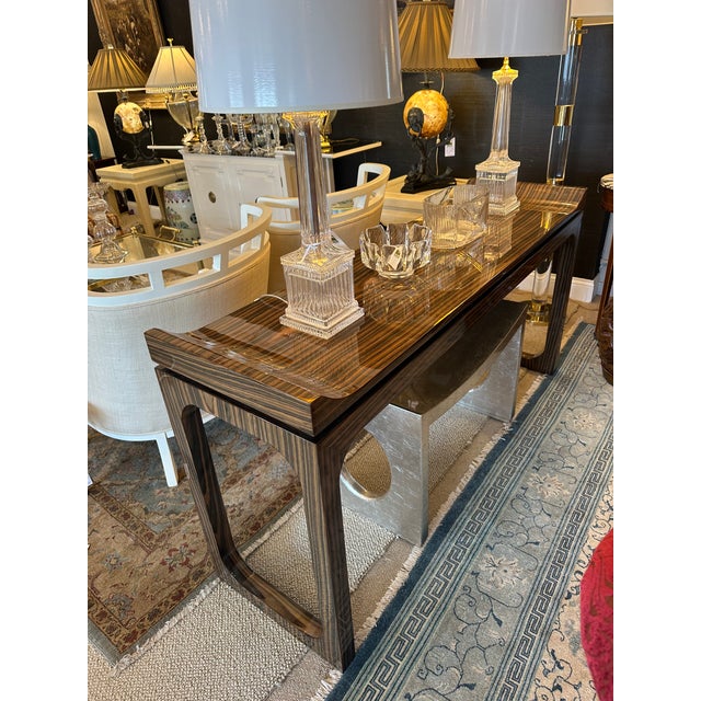 Art Deco Macassar Veneer Lacquered Console For Sale - Image 10 of 11