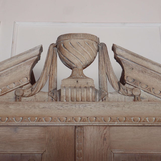 Dutch Linen Cabinet in Bleached Oak For Sale - Image 3 of 12