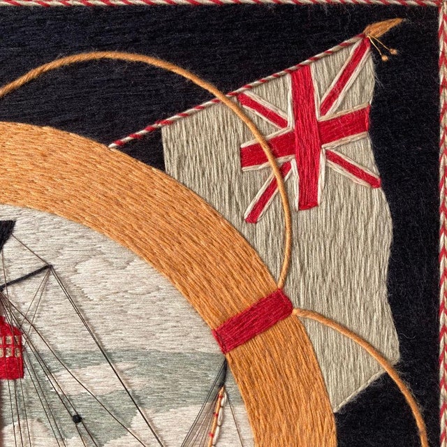 Safe Harbor: British Sailor’s Woolwork of the ‘Outer Gabbard’ Lightship Circa 1910 This rare and evocative sailor’s...