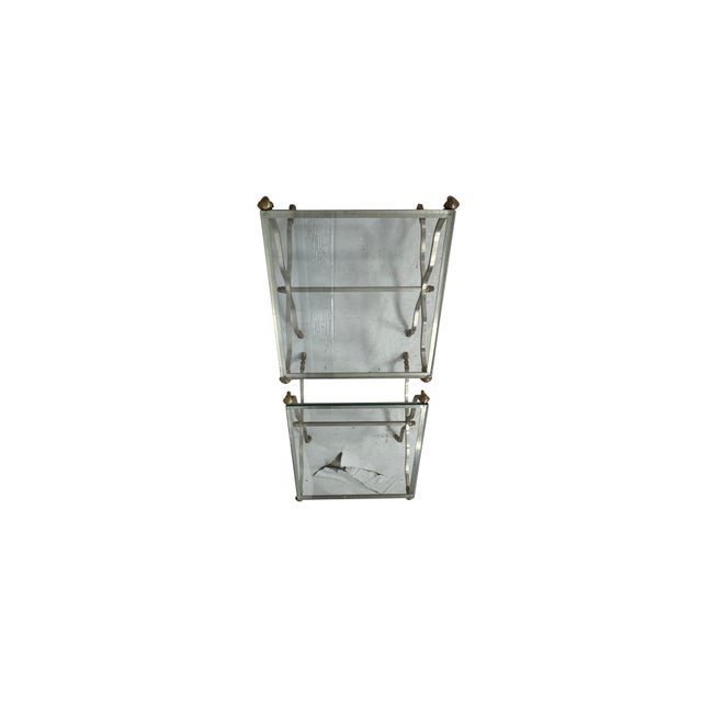 Metal Mid 20th Century Neoclassical Style Glass-Top Coffee Tables with Rams Heads - A Pair For Sale - Image 7 of 18