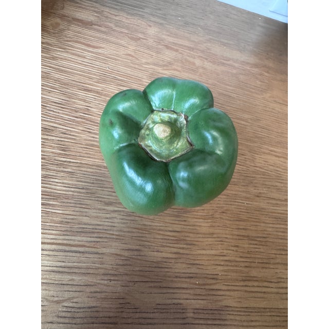 1993 Mary Kirk Kelly Signed Ceramic Green Bell Pepper Sculpture For Sale - Image 4 of 8