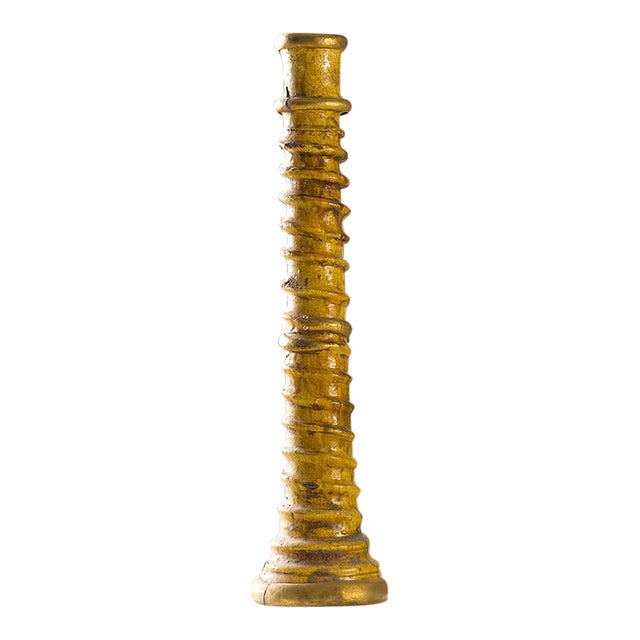 Handcrafted Tamegroute Glazed Ceramic Candlestick | One-of-a-Kind Moroccan Pottery For Sale