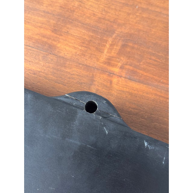 Two-tier desk paper tray in black ebonized molded walnut plywood, designed by Florence Knoll in 1948. This example is...