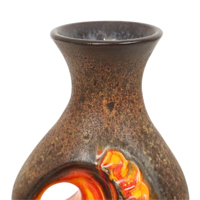 Orange Fat Lava Vase from Walter Gerhards, West Germany, 1950s For Sale - Image 13 of 18