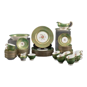 English Minton Porcelain Tableware Dinner Service / Twelve People