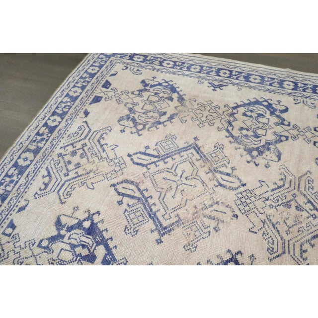 Antique Crab Oushak, 7'1'' X 9'7'' For Sale - Image 10 of 10