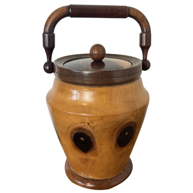Vintage Teak Wooden Jug For Sale