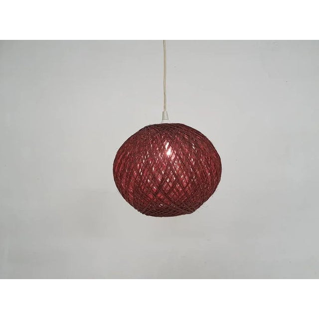 Vintage Pendant Light in Brown Rope, the Netherlands, 1960s For Sale - Image 3 of 7