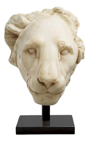 Egypt Style Lion Sculpture on Black Base