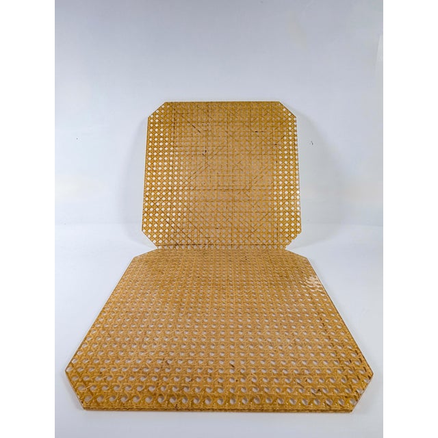 1970s Cane and Acrylic Trays attributed to Cavinato Ulderico, 1970s, Set of 2 For Sale - Image 5 of 5