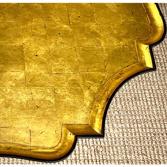 Late 20th Century A Kittinger Octagonal Gold Leaf Coffee Table With an Ebonized Faux Bamboo Base For Sale - Image 5 of 6