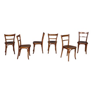 Austrian Chairs in Wood from Thonet, 1930s, Set of 6 For Sale