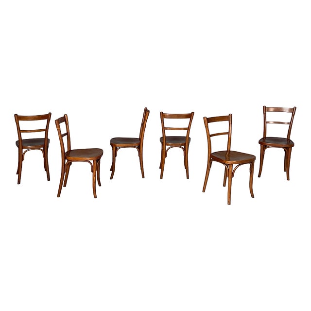Austrian Chairs in Wood from Thonet, 1930s, Set of 6 For Sale