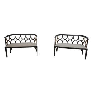 Pair Theodore Alexander Connaught Settees ~ 4502-021 For Sale