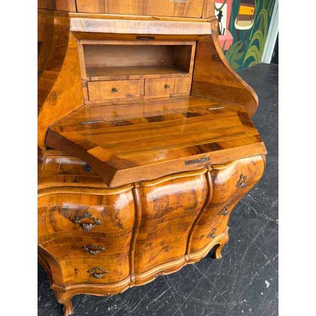 Late 1900s Italian Burl Secretary For Sale - Image 9 of 17